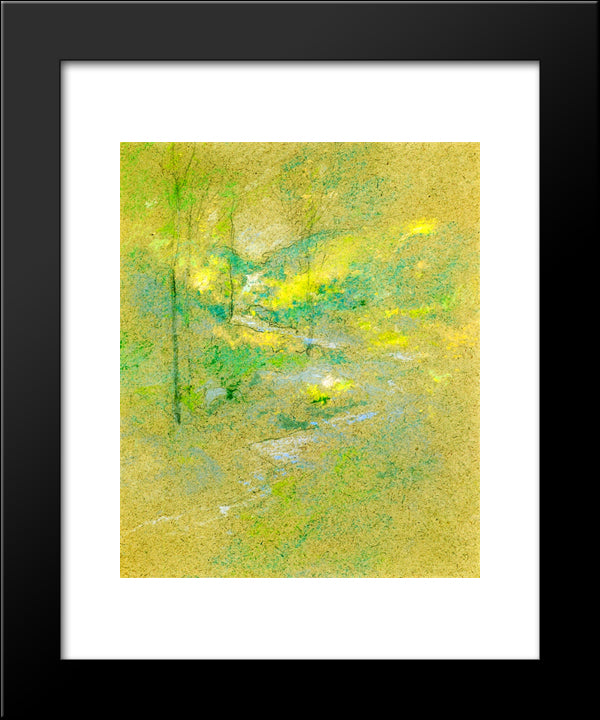 Brook Among The Trees 20x24 Black Modern Wood Framed Art Print Poster by Twachtman, John Henry