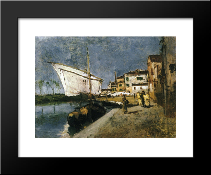 Campo Santa Marta 20x24 Black Modern Wood Framed Art Print Poster by Twachtman, John Henry