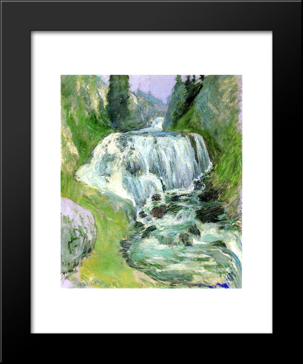 Cascades Waterfall 20x24 Black Modern Wood Framed Art Print Poster by Twachtman, John Henry