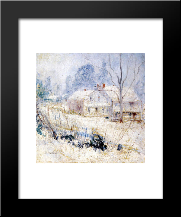 Country House In Winter 20x24 Black Modern Wood Framed Art Print Poster by Twachtman, John Henry