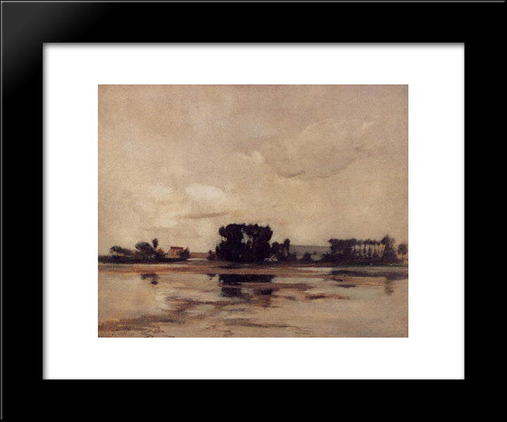 Etang (Also Known As The Pond) 20x24 Black Modern Wood Framed Art Print Poster by Twachtman, John Henry