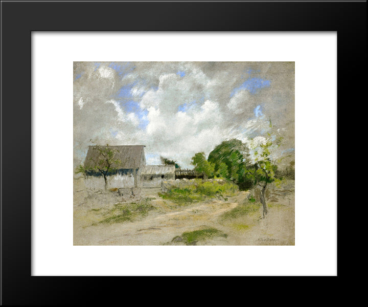 Farm Scene 20x24 Black Modern Wood Framed Art Print Poster by Twachtman, John Henry