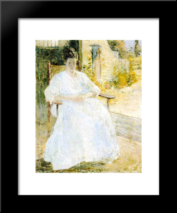 Figure In A Landscape 20x24 Black Modern Wood Framed Art Print Poster by Twachtman, John Henry