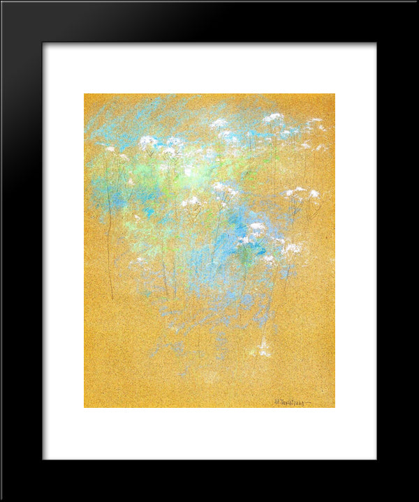 Flowers 20x24 Black Modern Wood Framed Art Print Poster by Twachtman, John Henry