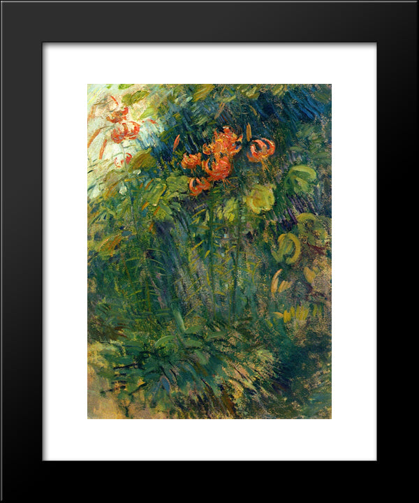 Flowers 20x24 Black Modern Wood Framed Art Print Poster by Twachtman, John Henry