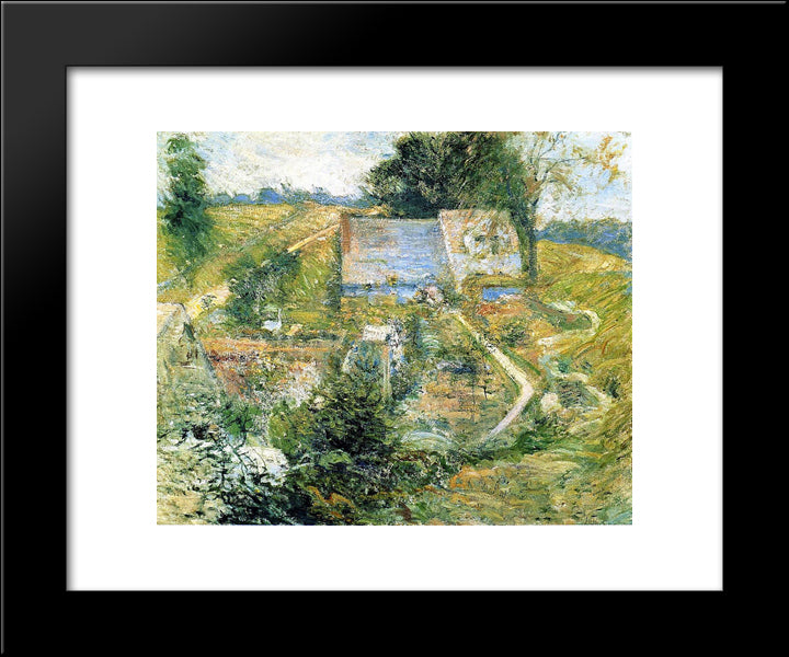 From The Upper Terrace 20x24 Black Modern Wood Framed Art Print Poster by Twachtman, John Henry