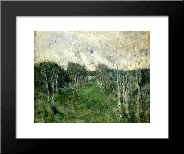 Gray Day 20x24 Black Modern Wood Framed Art Print Poster by Twachtman, John Henry