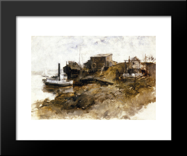 Harbor View 20x24 Black Modern Wood Framed Art Print Poster by Twachtman, John Henry