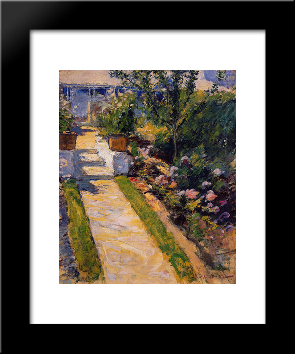In The Garden 20x24 Black Modern Wood Framed Art Print Poster by Twachtman, John Henry