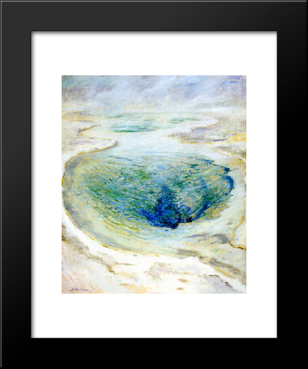 Morning Glory Pool, Yellowstone 20x24 Black Modern Wood Framed Art Print Poster by Twachtman, John Henry