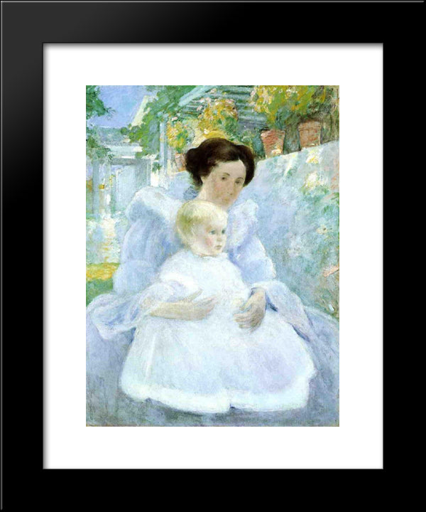Mother And Child 20x24 Black Modern Wood Framed Art Print Poster by Twachtman, John Henry