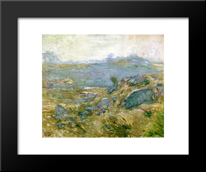 November Haze (Aka Upland Pastures) 20x24 Black Modern Wood Framed Art Print Poster by Twachtman, John Henry