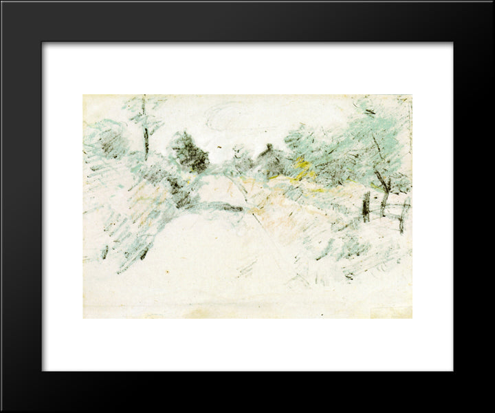 Road Scene 20x24 Black Modern Wood Framed Art Print Poster by Twachtman, John Henry
