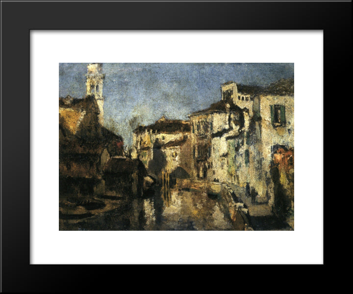 San Trovaso Square, Venice 20x24 Black Modern Wood Framed Art Print Poster by Twachtman, John Henry