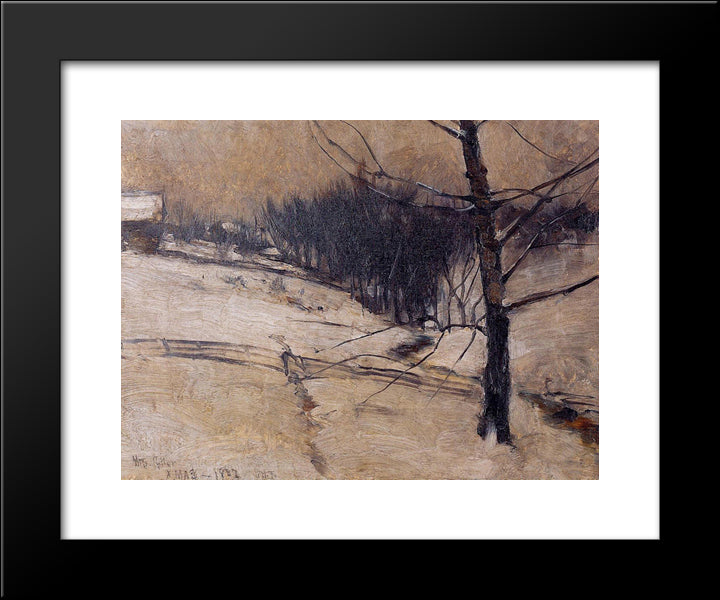 Snow Scene 20x24 Black Modern Wood Framed Art Print Poster by Twachtman, John Henry