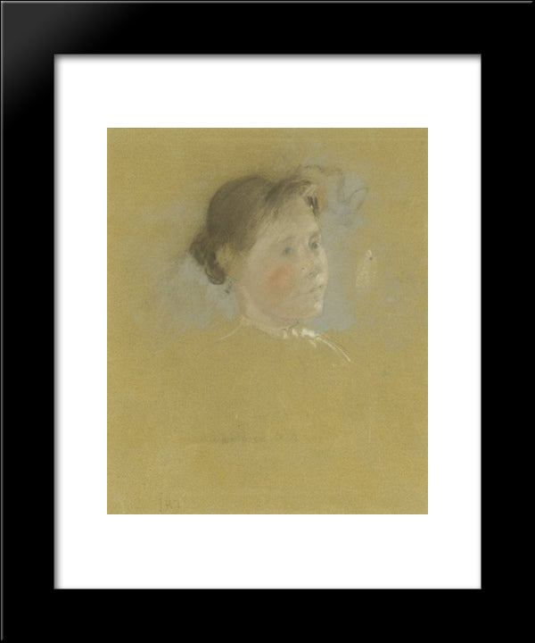 Study Of A Head 20x24 Black Modern Wood Framed Art Print Poster by Twachtman, John Henry