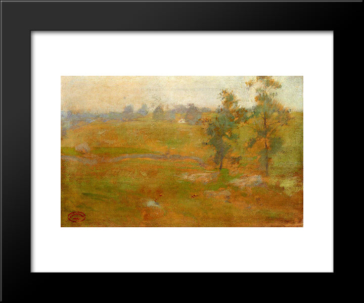 Summer Landscape 20x24 Black Modern Wood Framed Art Print Poster by Twachtman, John Henry