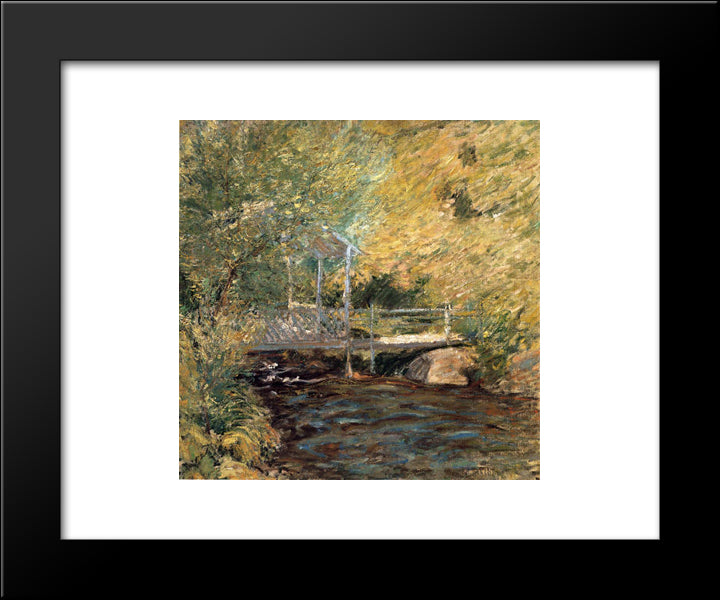 The Little Bridge 20x24 Black Modern Wood Framed Art Print Poster by Twachtman, John Henry