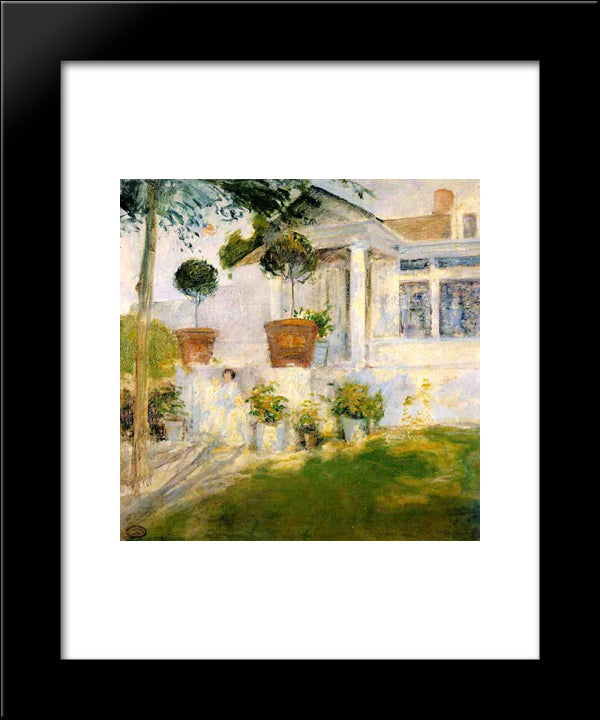 The Portico 20x24 Black Modern Wood Framed Art Print Poster by Twachtman, John Henry