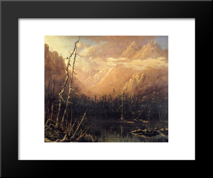 Tuckerman'S Ravine 20x24 Black Modern Wood Framed Art Print Poster by Twachtman, John Henry