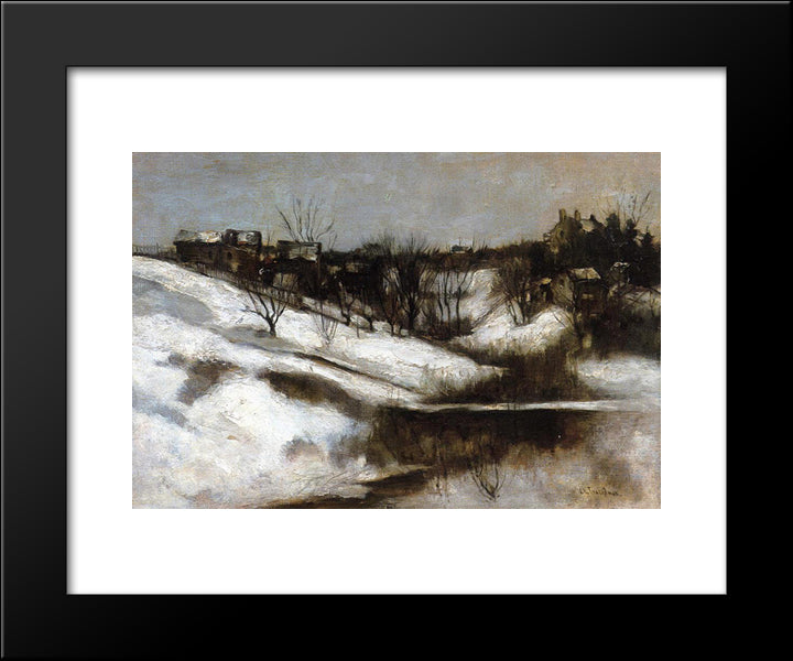 Twachtman'S Home, Avondale, Ohio 20x24 Black Modern Wood Framed Art Print Poster by Twachtman, John Henry