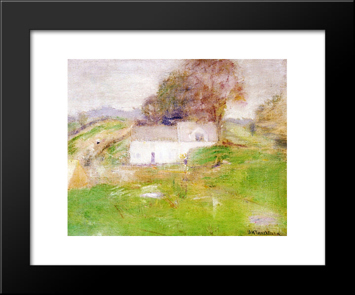 Twachtman'S House 20x24 Black Modern Wood Framed Art Print Poster by Twachtman, John Henry