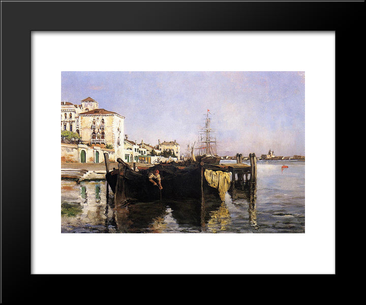 View Of Venice 20x24 Black Modern Wood Framed Art Print Poster by Twachtman, John Henry