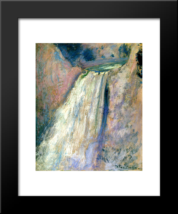 Waterfall, Yellowstone 20x24 Black Modern Wood Framed Art Print Poster by Twachtman, John Henry