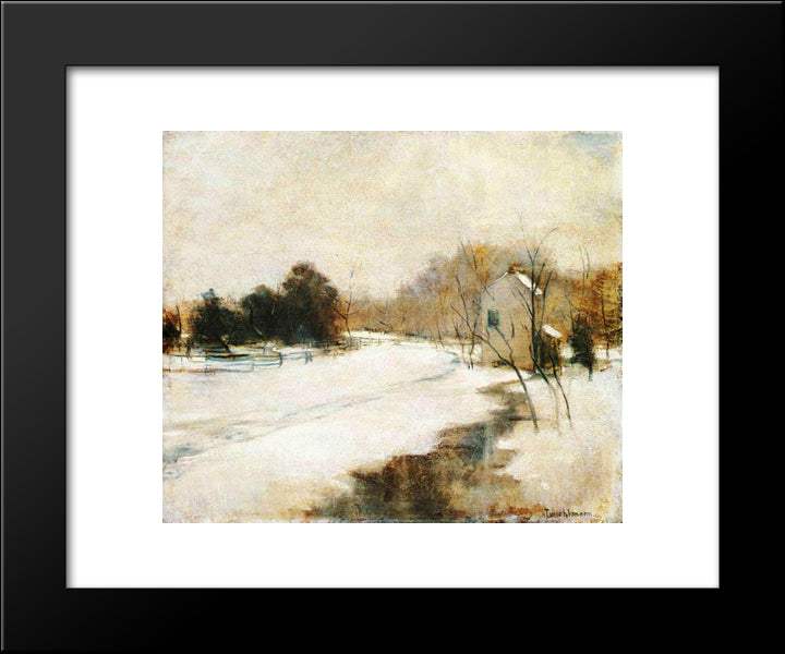 Winter In Cincinnati 20x24 Black Modern Wood Framed Art Print Poster by Twachtman, John Henry