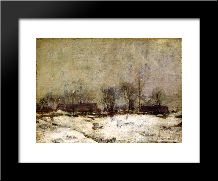 Winter Landscape, Cincinnati 20x24 Black Modern Wood Framed Art Print Poster by Twachtman, John Henry