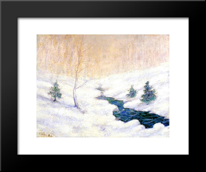 Woodland Stream In A Winter Landscape 20x24 Black Modern Wood Framed Art Print Poster by Twachtman, John Henry