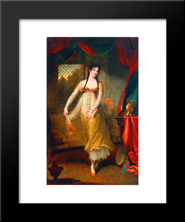 Portrait Of Mademoiselle Hilligsberg 20x24 Black Modern Wood Framed Art Print Poster by Hoppner, John
