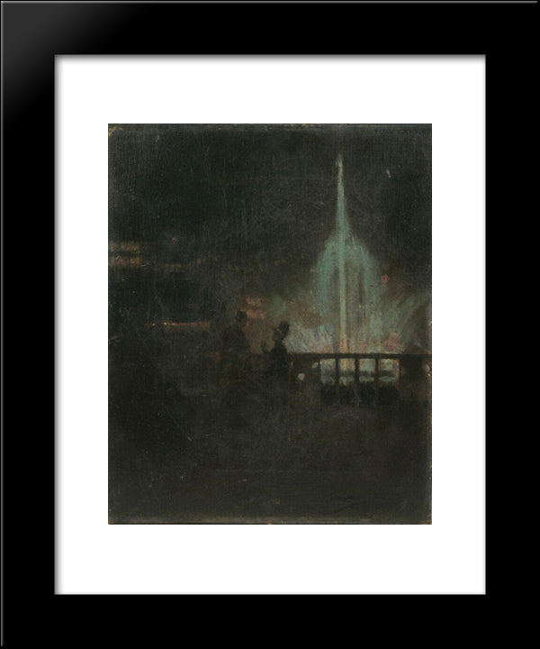 The Fairy Fountain, Glasgow International Exhibition 20x24 Black Modern Wood Framed Art Print Poster by Lavery, John