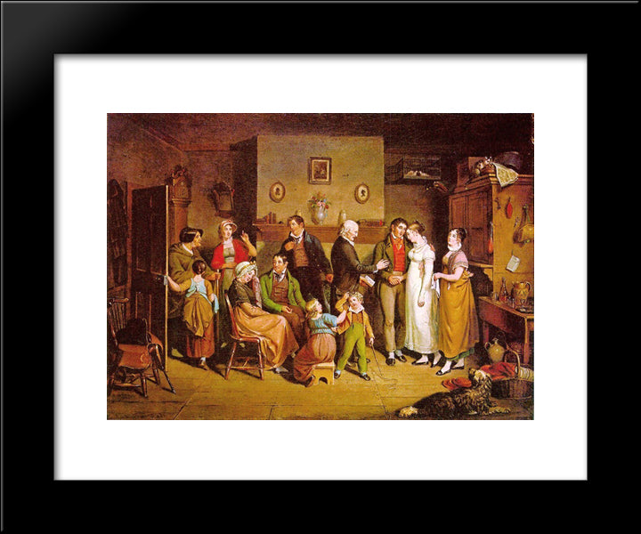 Country Wedding 20x24 Black Modern Wood Framed Art Print Poster by Krimmel, John Lewis
