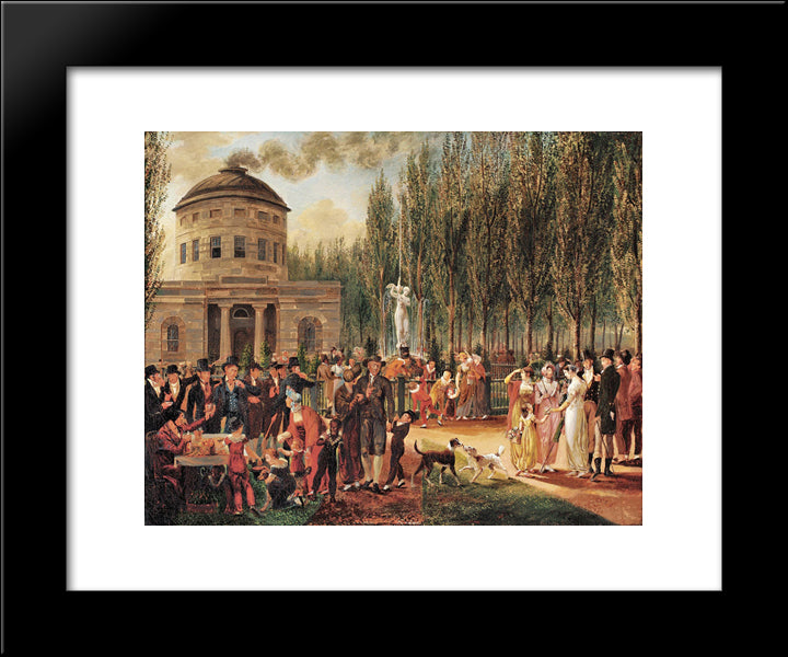 Fourth Of July In Centre Square Philadelphia 20x24 Black Modern Wood Framed Art Print Poster by Krimmel, John Lewis