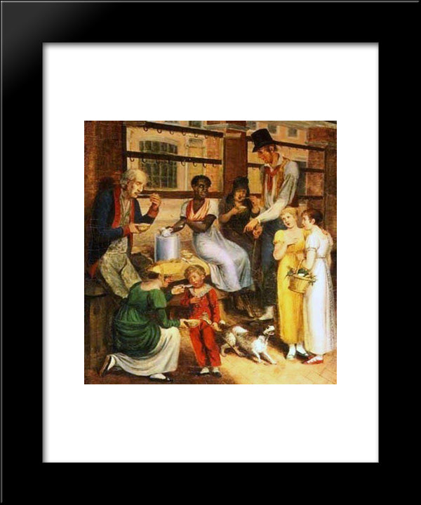 Pepper-Pot Woman At The Philadelphia Market 20x24 Black Modern Wood Framed Art Print Poster by Krimmel, John Lewis