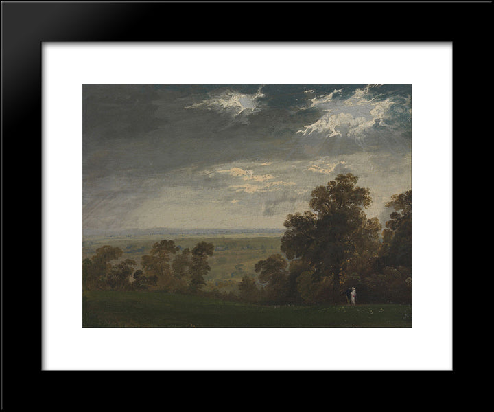 Landscape, Possibly The Isle Of Wight Or Richmond Hill 20x24 Black Modern Wood Framed Art Print Poster by Martin, John