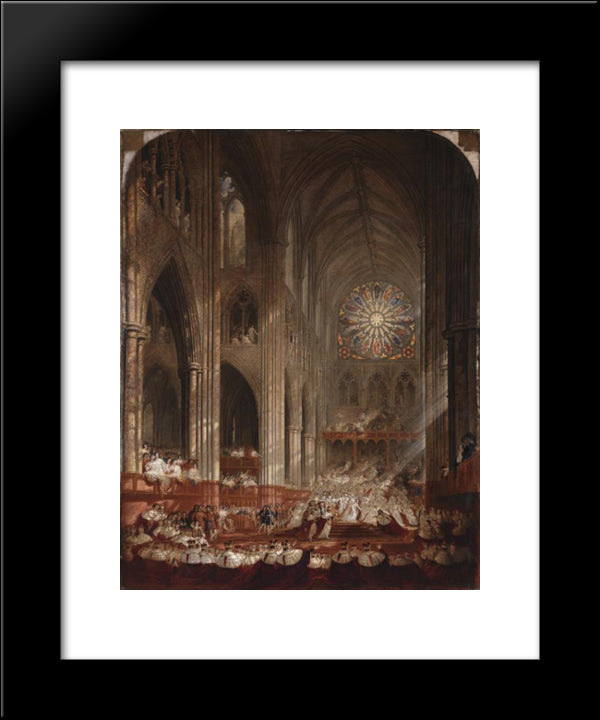 The Coronation Of Queen Victoria 20x24 Black Modern Wood Framed Art Print Poster by Martin, John