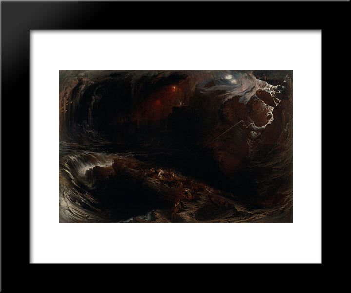 The Deluge 20x24 Black Modern Wood Framed Art Print Poster by Martin, John