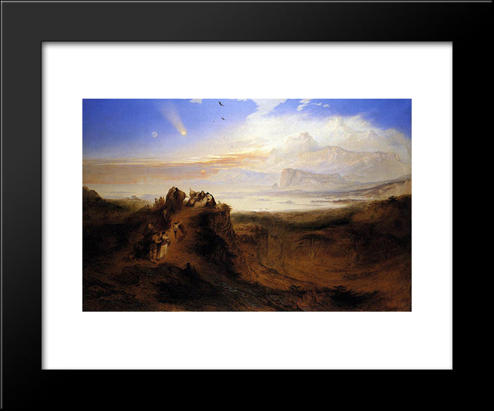 The Eve Of The Deluge 20x24 Black Modern Wood Framed Art Print Poster by Martin, John