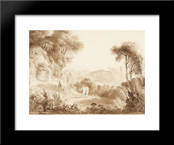 The Garden Of Eden 20x24 Black Modern Wood Framed Art Print Poster by Martin, John