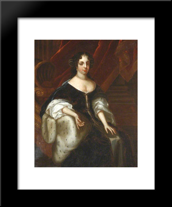 Catherine Of Braganza, Queen Consort Of Charles Ii 20x24 Black Modern Wood Framed Art Print Poster by Riley, John