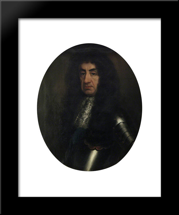 Charles Ii 20x24 Black Modern Wood Framed Art Print Poster by Riley, John