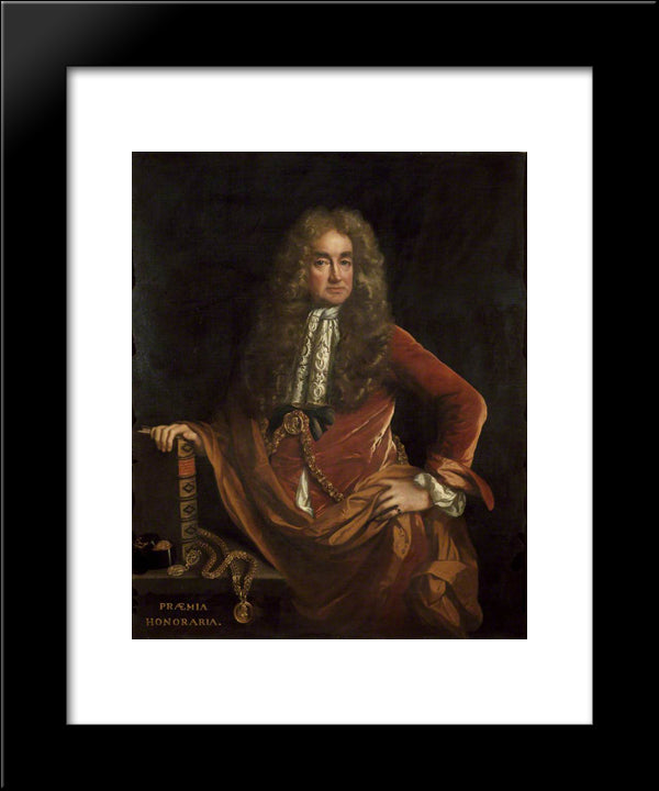 Elias Ashmole 20x24 Black Modern Wood Framed Art Print Poster by Riley, John