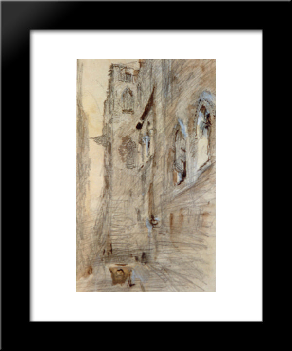A Street In Venice 20x24 Black Modern Wood Framed Art Print Poster by Ruskin, John