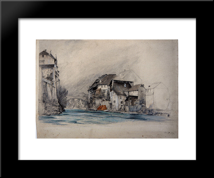 Brugg 20x24 Black Modern Wood Framed Art Print Poster by Ruskin, John