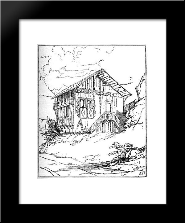 Cottage Near Altdorf 20x24 Black Modern Wood Framed Art Print Poster by Ruskin, John