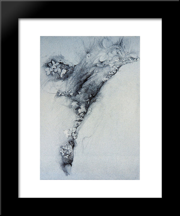 Moss And Wild Strawberry 20x24 Black Modern Wood Framed Art Print Poster by Ruskin, John