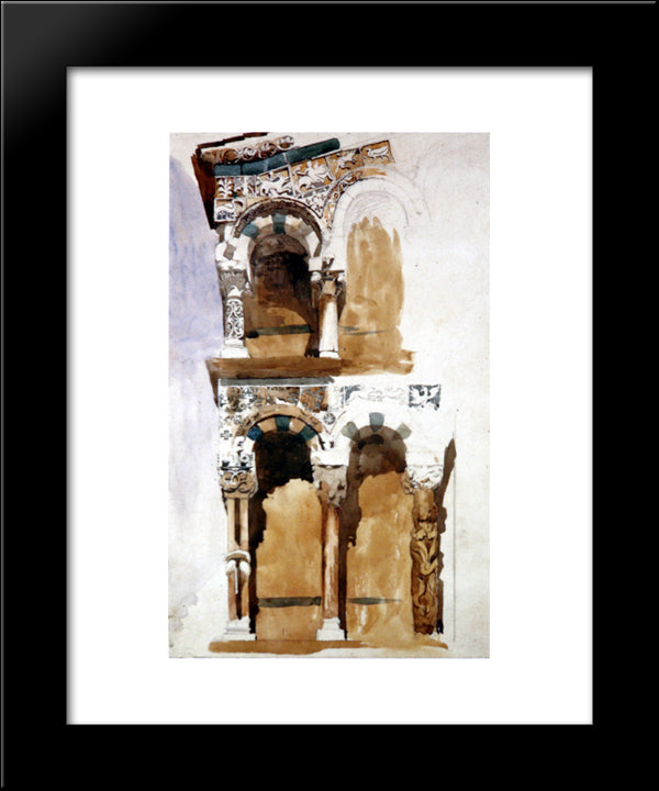 Part Of The Facade San Michele Lucca 20x24 Black Modern Wood Framed Art Print Poster by Ruskin, John