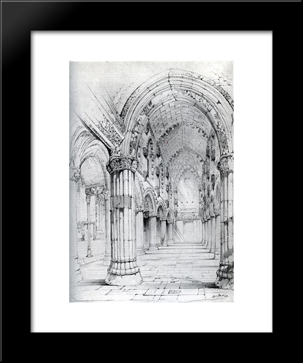 Roslin Chapel 20x24 Black Modern Wood Framed Art Print Poster by Ruskin, John